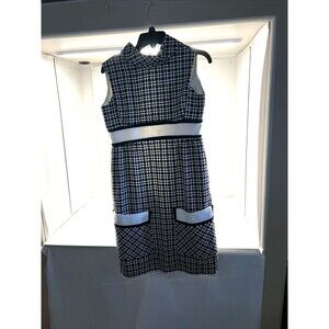 VTG Black White Mod Dress Classic 1970 Look by Pat Sandler for Raymonds S/M READ